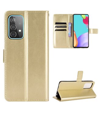 Goud Effen Bookcase Hoesje Samsung Galaxy A52(s) 4G/5G