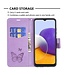 Paars Vlinder Bookcase Hoesje voor de Samsung Galaxy A22 (5G)