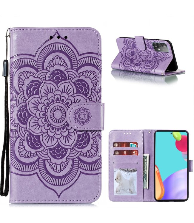 Paars Mandala Bookcase Hoesje voor de Samsung Galaxy A52(s) 4G/5G