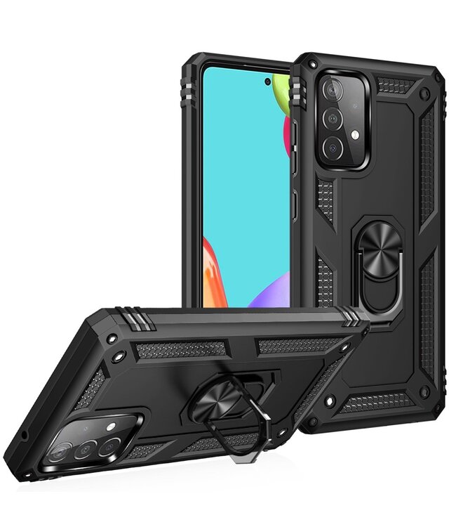 Zwart Armor Kickstand Hybrid Hoesje voor de Samsung Galaxy A52(s) 4G/5G