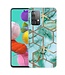 Groen / Goud Marmer Patroon TPU Hoesje voor de Samsung Galaxy A52(s) 4G/5G