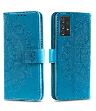 Blauw Mandala Bookcase Hoesje Samsung Galaxy A52(s) 4G/5G