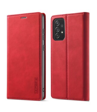 LC.IMEEKE Rood Wallet Bookcase Hoesje Samsung Galaxy A52(s) 4G/5G