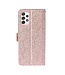 Rosegoud Glitter Bookcase Hoesje voor de Samsung Galaxy A52(s) 4G/5G