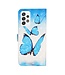 Blue Butterflies Bookcase Hoesje voor de Samsung Galaxy A52(s) 4G/5G