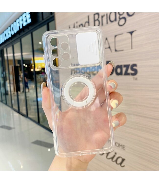 Wit Camera Slide Hardcase Hoesje voor de Samsung Galaxy A52(s) 4G/5G