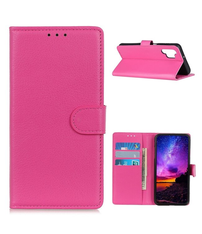 Roze Lychee Bookcase Hoesje voor de Samsung Galaxy A32 4G