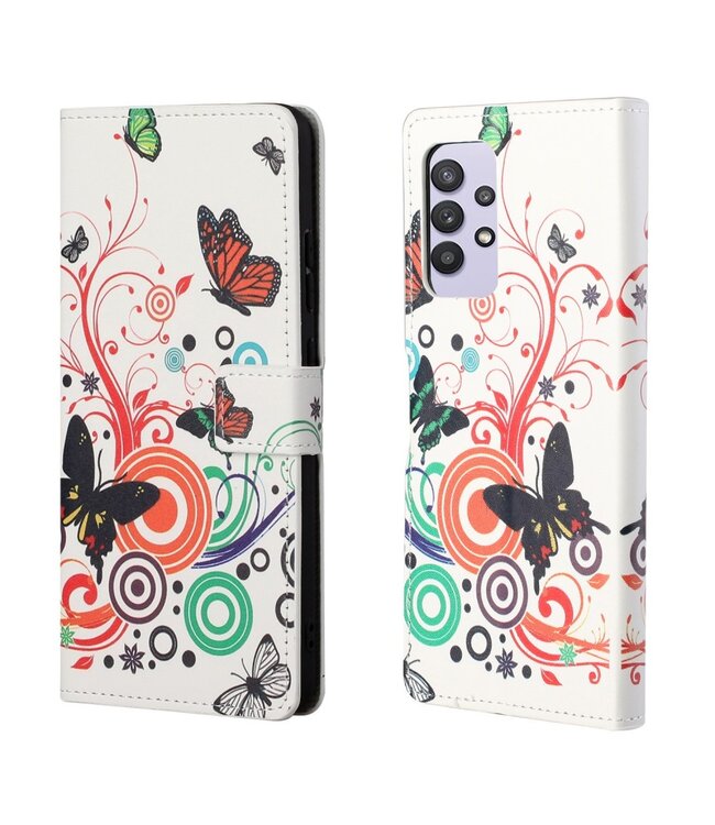Butterfly Bookcase Hoesje voor de Samsung Galaxy A32 4G