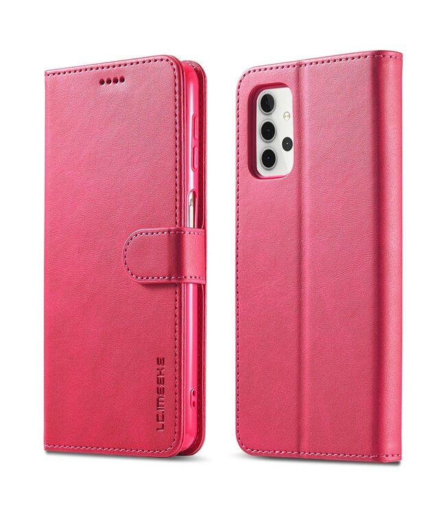 LC.IMEEKE LC.IMEEKE Roze Bookcase Hoesje voor de Samsung Galaxy A32 4G