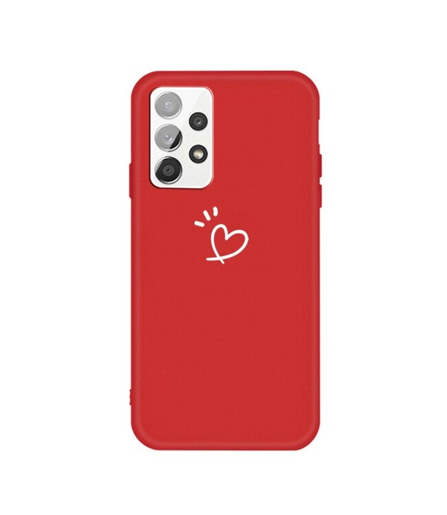 Rood Love Heart TPU Hoesje voor de Samsung Galaxy A32 4G