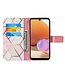 Roze / Wit Marmer Bookcase Hoesje voor de Samsung Galaxy A32 4G