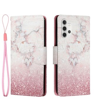 Roze Mamer Bookcase Hoesje Samsung Galaxy A32 4G