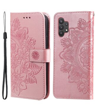 Rosegoud Bloem Bookcase Hoesje Samsung Galaxy A32 4G