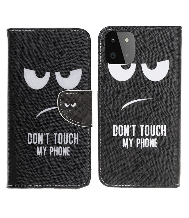 Don't Touch My Phone Bookcase Hoesje voor de Samsung Galaxy A22 (5G)