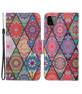 Mandala Design Bookcase Hoesje Samsung Galaxy A22 (5G)