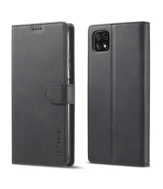 LC.IMEEKE Zwart Wallet Bookcase Hoesje Samsung Galaxy A22 (5G)