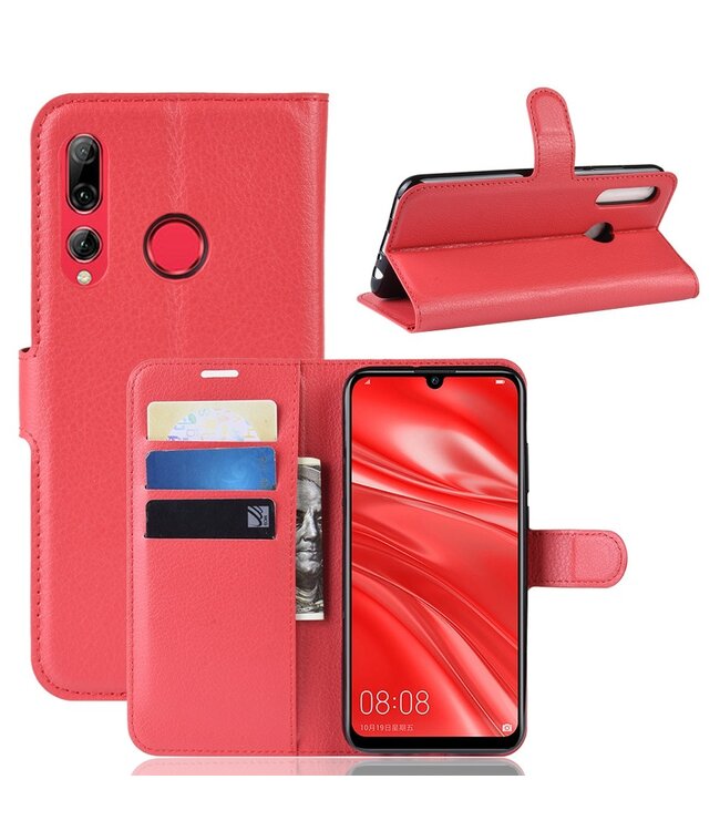 Rood Lychee Bookcase Hoesje voor de Huawei P Smart Plus (2019)