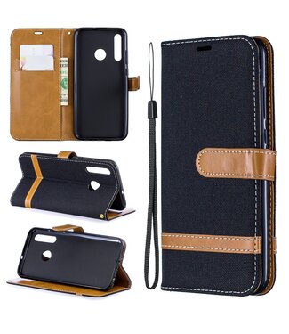 Zwart Jeans Bookcase Hoesje Huawei P Smart Plus (2019)