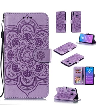 Paars Mandala Bookcase Hoesje Huawei Y7 (2019)