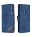 Blauw Krokodillen Wallet Bookcase Hoesje voor de Huawei Y7 (2019)