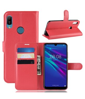 Rood Lychee Bookcase Hoesje Huawei Y6 (2019)