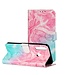 Roze / Blauw Marmer Bookcase Hoesje voor de Huawei Y6p