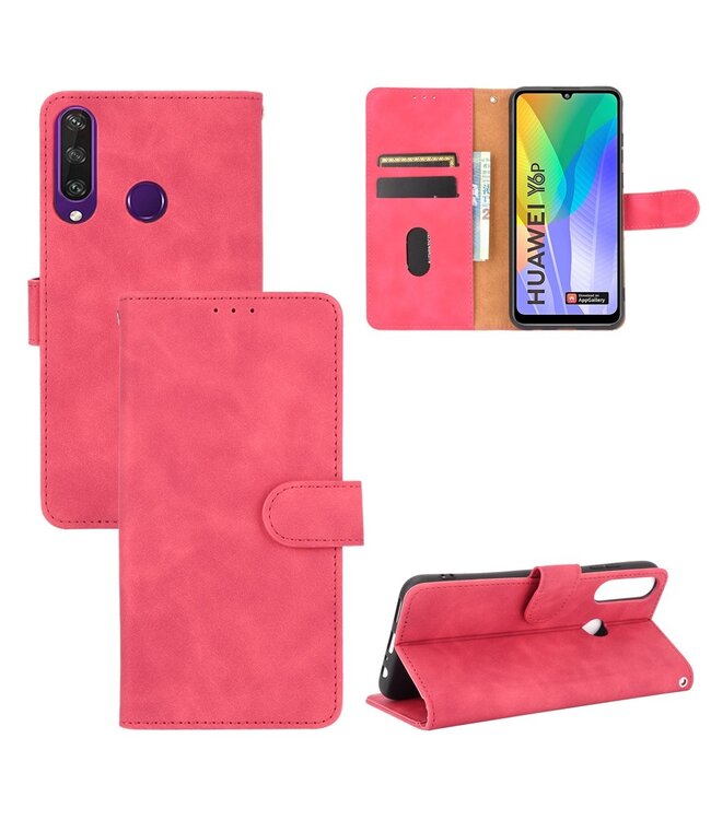 Roze Skin Touch Bookcase Hoesje voor de Huawei Y6p