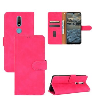 Roze Skin Touch Bookcase Hoesje Nokia 2.4