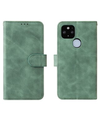 Groen Skin Touch Bookcase Hoesje Google Pixel 5a