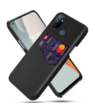 Ksq Zwart Pasjeshouder Faux Lederen Hoesje OnePlus Nord N100