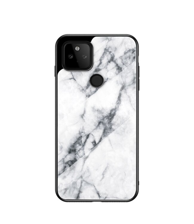 Wit Marmer Hardcase Hoesje voor de Google Pixel 5a