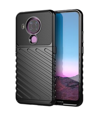 Zwart Twill Textuur TPU Hoesje Nokia 5.4