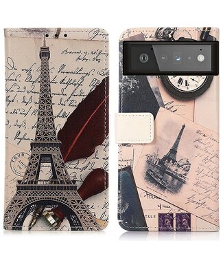 Eiffeltoren En Veer Bookcase Hoesje Google Pixel 6