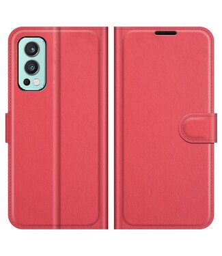 Rood Lychee Bookcase Hoesje OnePlus Nord 2