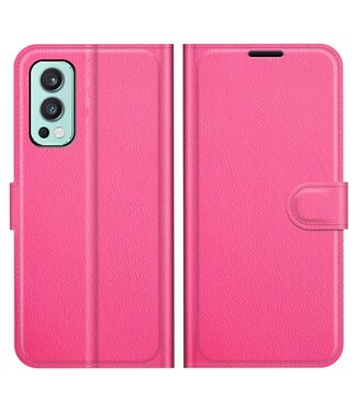 Roze Lychee Bookcase Hoesje OnePlus Nord 2