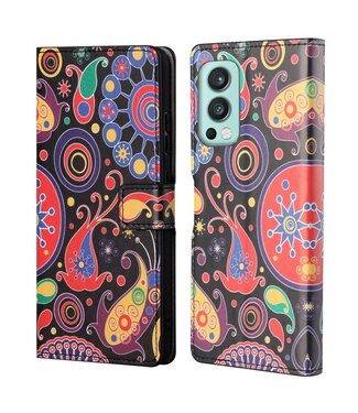 Paisley Patroon Bookcase Hoesje OnePlus Nord 2