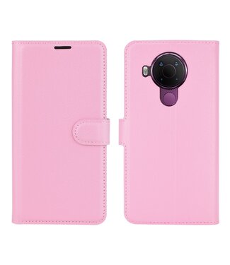 Roze Lychee Bookcase Hoesje Nokia 5.4