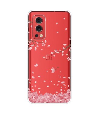 Roze Bloemen TPU Hoesje OnePlus Nord 2