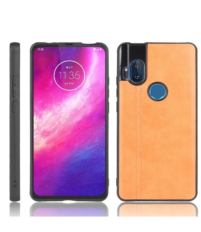 Bruin Faux Lederen Hybrid Hoesje voor de Motorola One Hyper