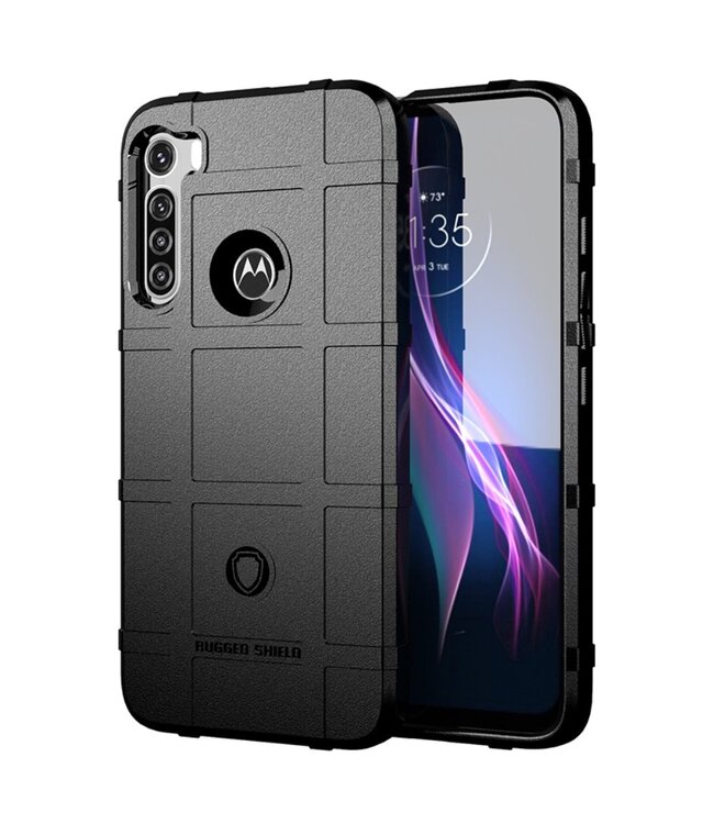 Zwart Grid TPU Hoesje voor de Motorola One Fusion Plus