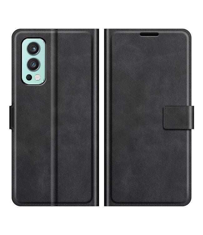 Zwart Bookcase Hoesje voor de OnePlus Nord 2