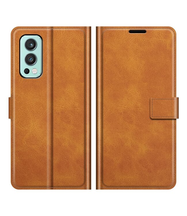 Bruin Bookcase Hoesje voor de OnePlus Nord 2