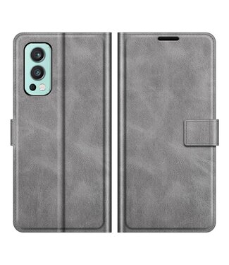 Grijs Bookcase Hoesje OnePlus Nord 2