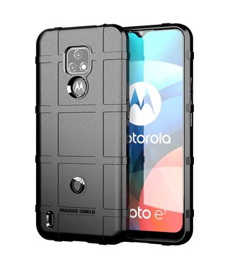 Zwart Grid TPU Hoesje Motorola Moto E7