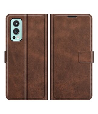 Bruin Bookcase Hoesje OnePlus Nord 2