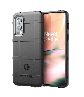 Zwart Grid Textuur TPU Hoesje OnePlus Nord 2