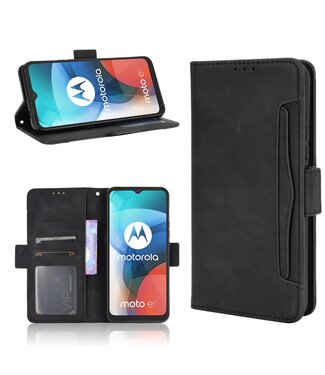 Zwart Pasjeshouder Bookcase Hoesje Motorola Moto E7
