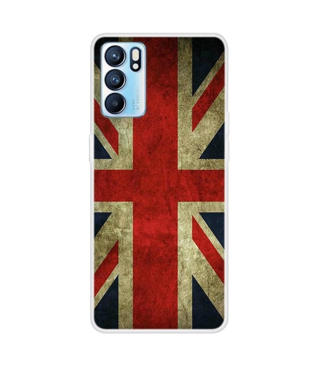 Engelse Vlag Full Protection TPU Hoesje voor de Oppo Reno 6 5G