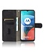 Zwart Stijlvol Bookcase Hoesje voor de Motorola Moto E7