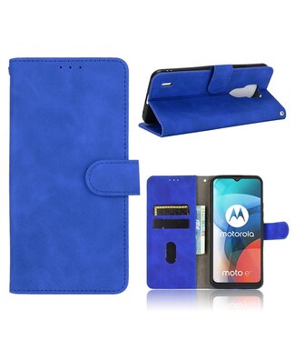 Blauw Stijlvol Bookcase Hoesje Motorola Moto E7